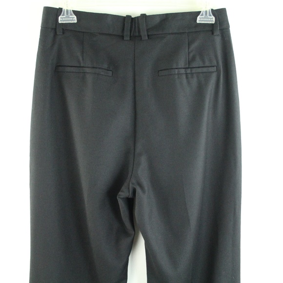 Theory Demitria HW Black Sleek Flannel 2 Wool Flared High Waist Pants 4 - Picture 5 of 6